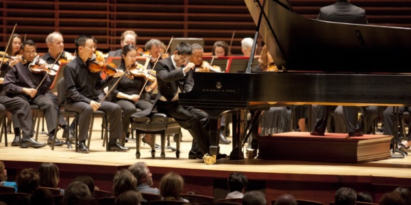 Scholarship student Ethan Lee performing with the Philadelphia Orchestra at age 12.