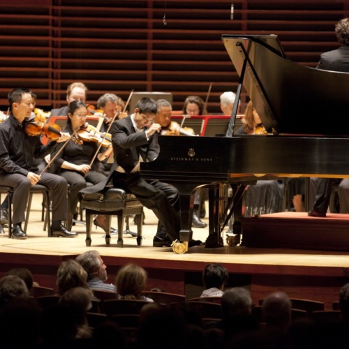 Albert M. Greenfield Student Competition winner Ethan Lee performing with the Philadelphia Orchestra